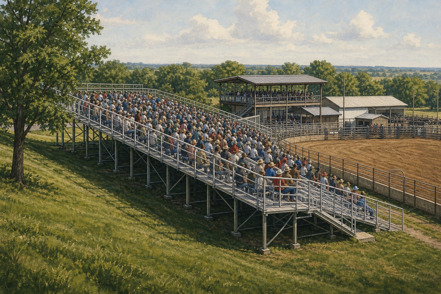 Fans pack new grandstands in Corcoran